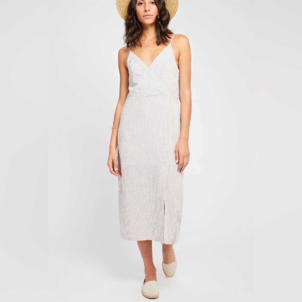 Gentle Fawn Eunice Gray Sleeveless Spaghetti Strap Sundress